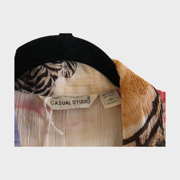 Casual Studio 90s Vintage Savannah Zebra Blouse size XL - Picture 8 of 8